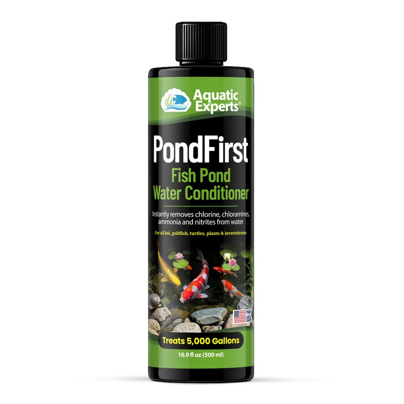 Aquatic Experts مكيف مياه بركة بوند فيرست - مزيل الكلور الفوري المركز لبرك الأسماك، يجعل المياه آمنة لكوي والذهبي، مصنوع في الولايات المتحدة الأمريكية، خبراء مائيون (سائل - 500 مل) - Image 1